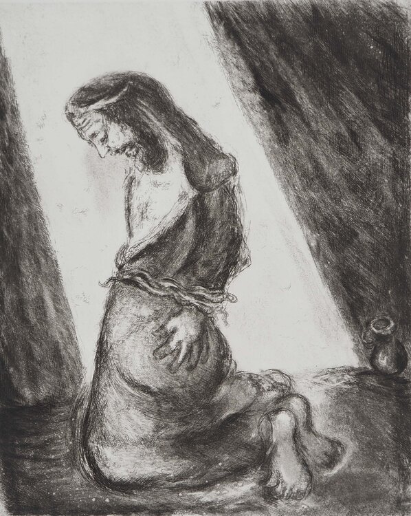 Jérémie dans la fosse, c Marc Chagall