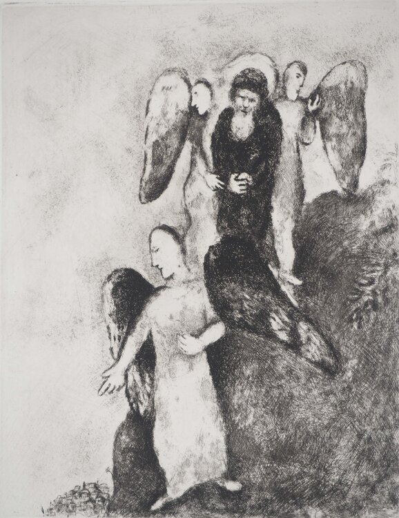 La descente vers Sodome, c Marc Chagall