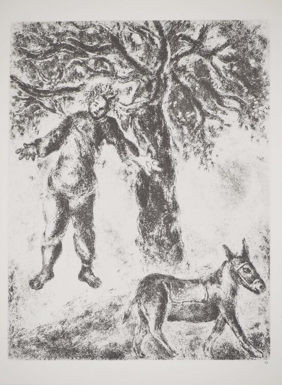 Absalon retenu par les cheveux Marc Chagall