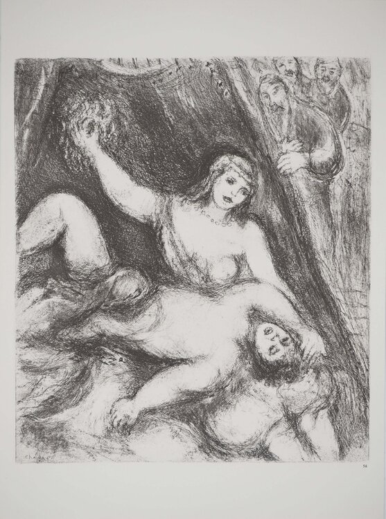 Dalila coupe les cheveux de Samson Marc Chagall