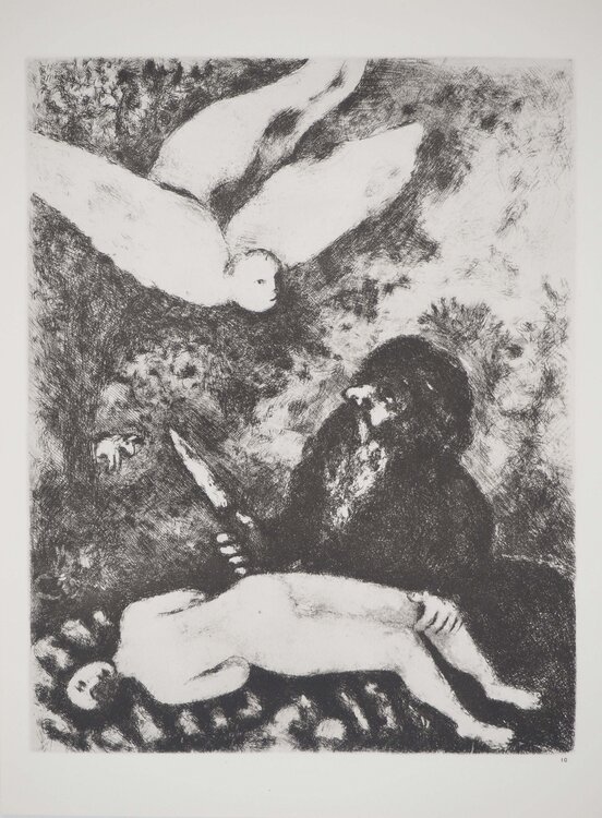 Abraham sur le point d'immoler son fils Marc Chagall