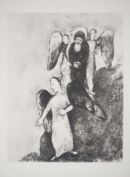 Abraham reconduit les trois anges Marc Chagall