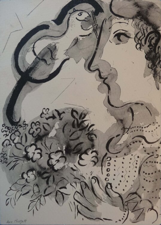 Violoniste au bouquet Marc Chagall