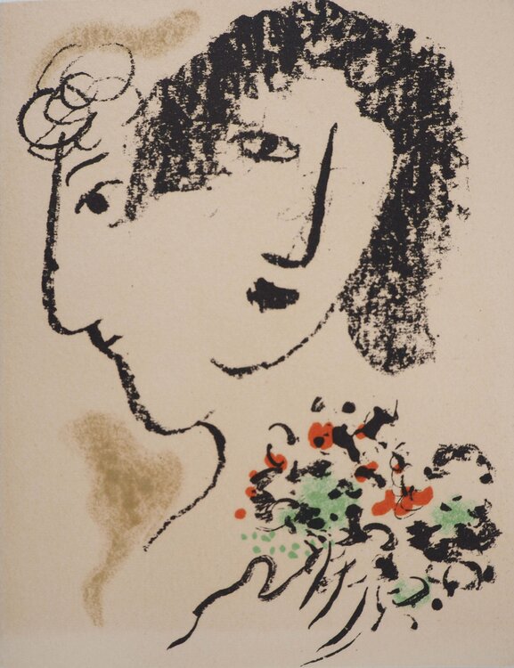 Double visage au bouquet Marc Chagall