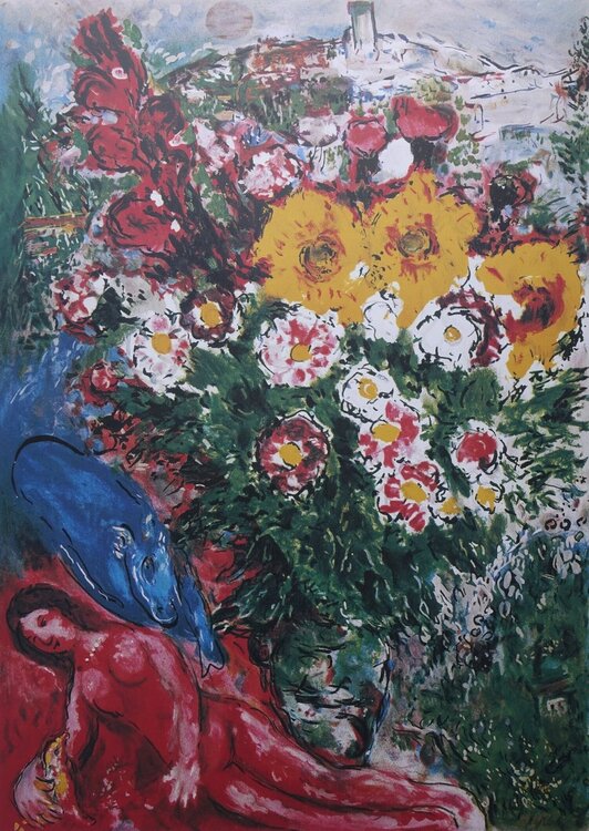 La femme et l'oiseau Marc Chagall