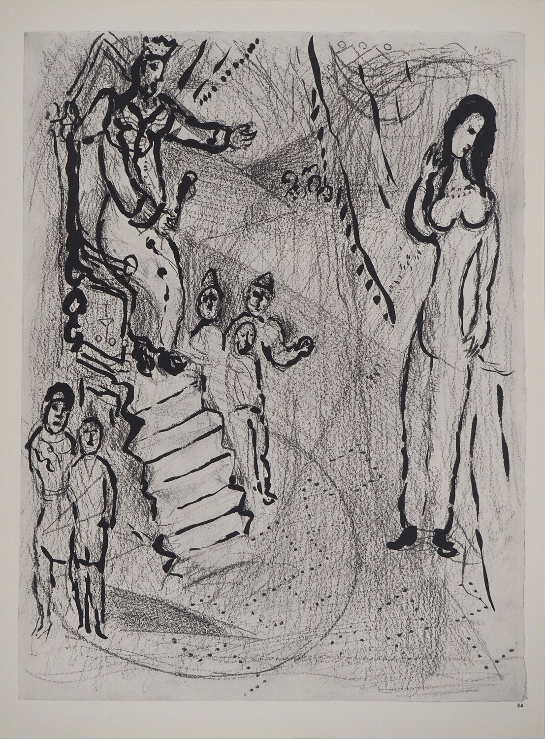 La Bible, Le roi sur son trône, Héliogravure Marc Chagall Print for sale