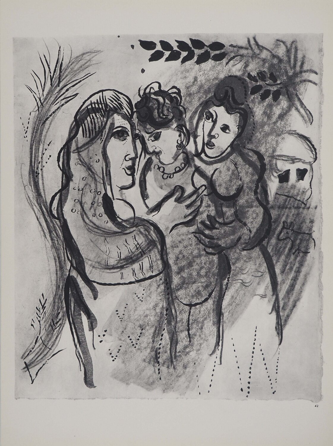 La Bible, Les trois femmes, Héliogravure Marc Chagall Druck zu verkaufen