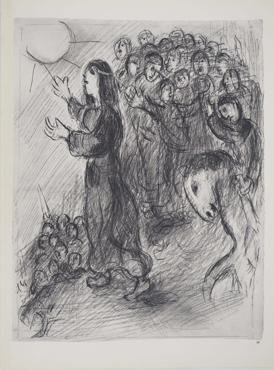 La Bible, La prêcheuse, Héliogravure Marc Chagall Stampa in vendita