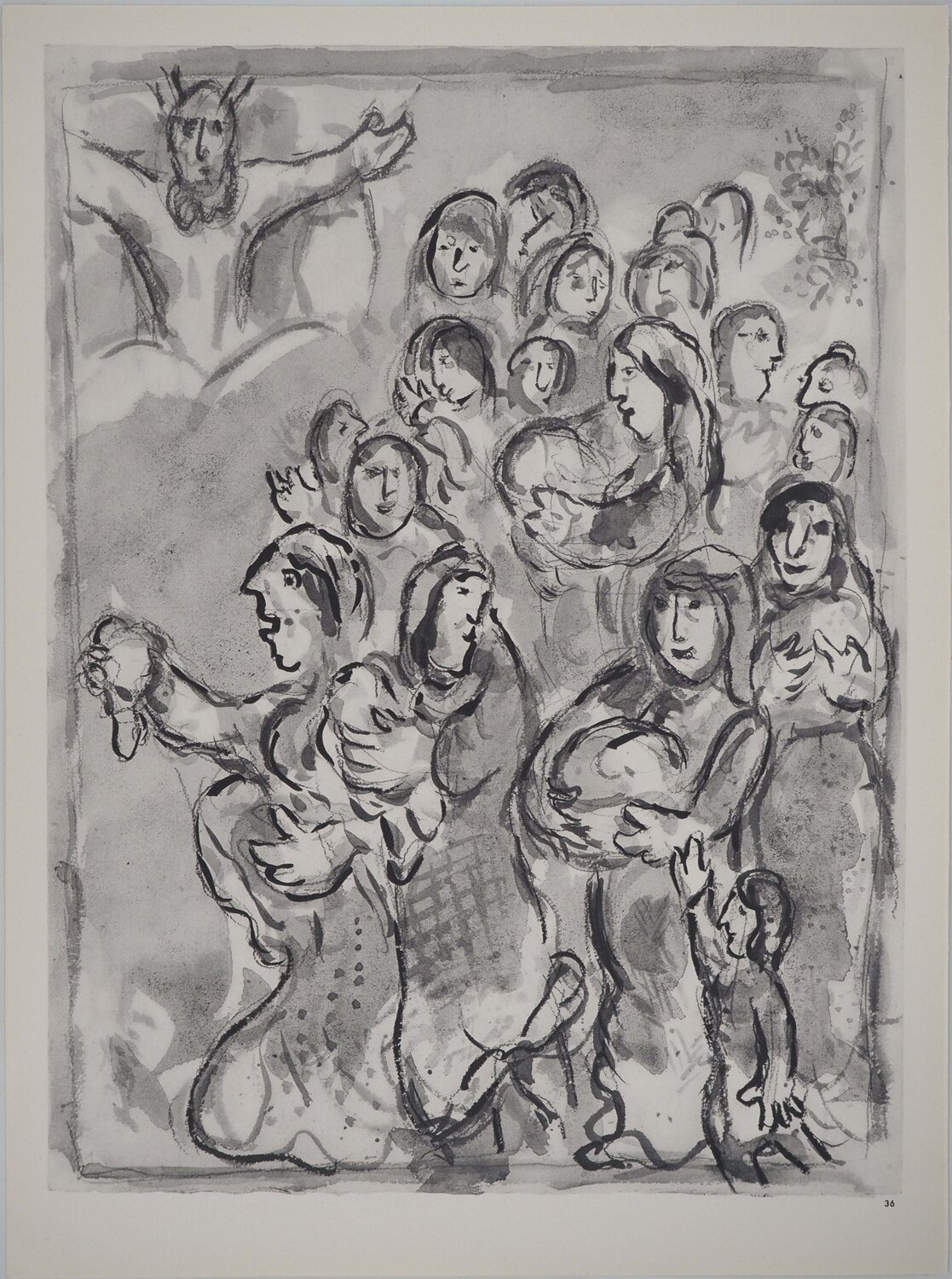 La Bible, L'offrande des femmes, Héliogravure Marc Chagall Afdruk te koop