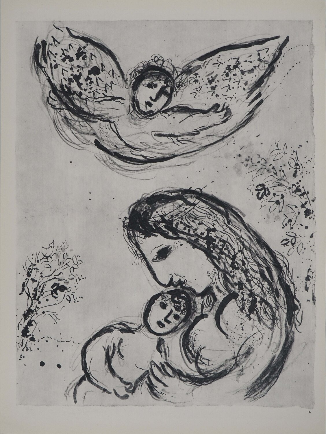 La Bible, Maternité à l'ange Agar, Héliogravure Marc Chagall Druck zu verkaufen