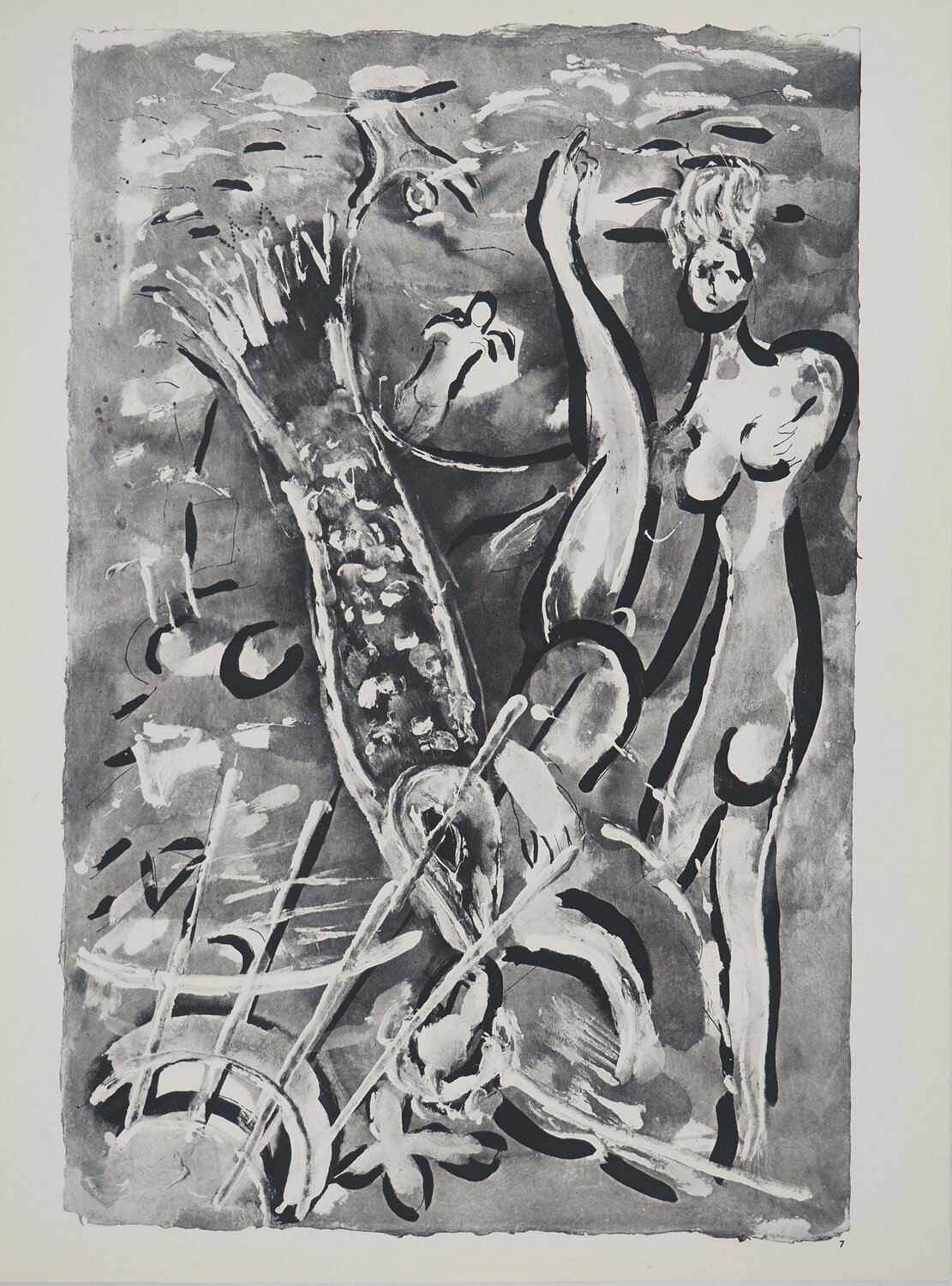 La Bible, Le déluge, Le poisson et une femme, Héliogravure Marc Chagall Druck zu verkaufen
