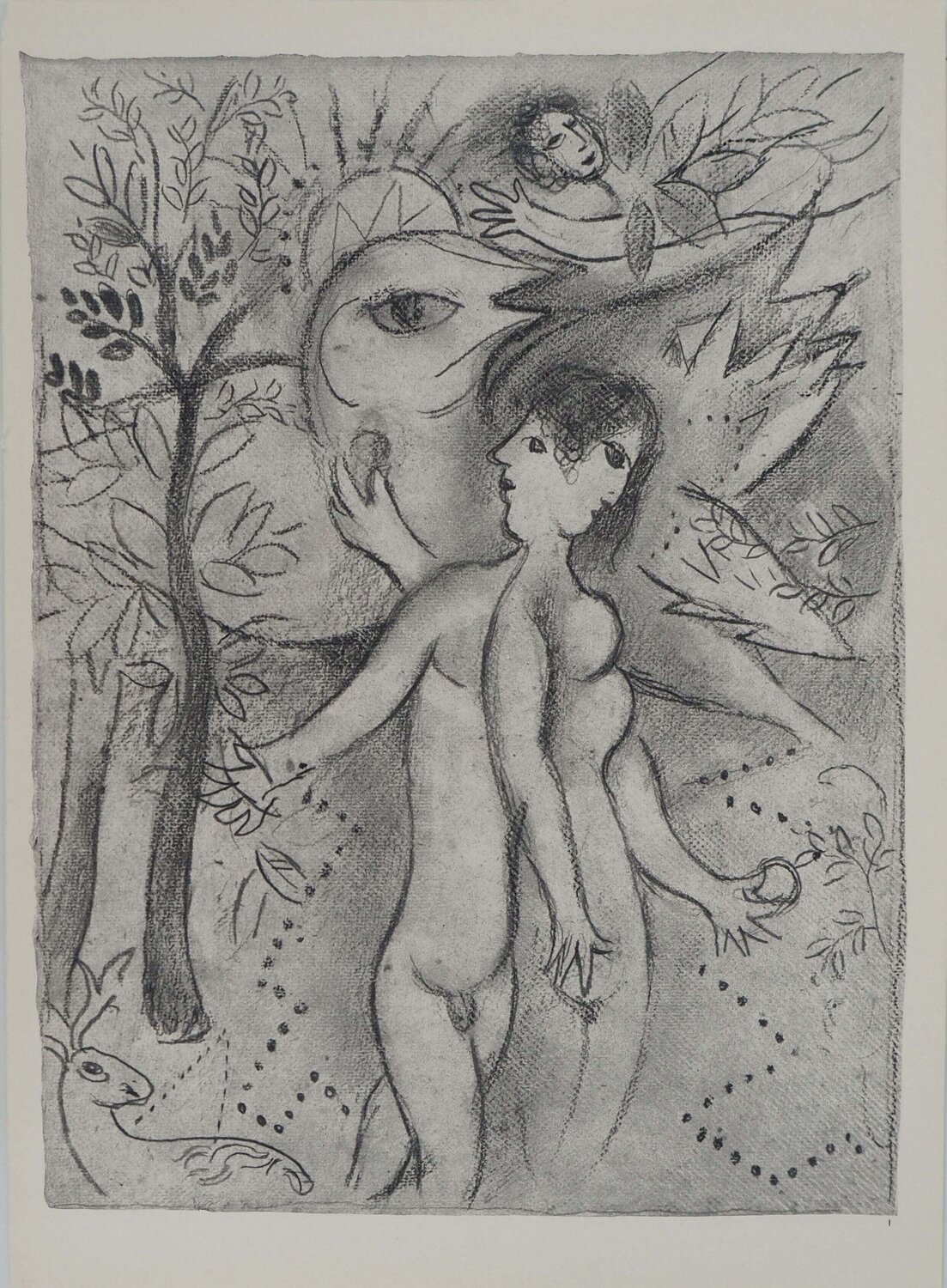 La Bible, Adam et Eve, Héliogravure Marc Chagall Afdruk te koop
