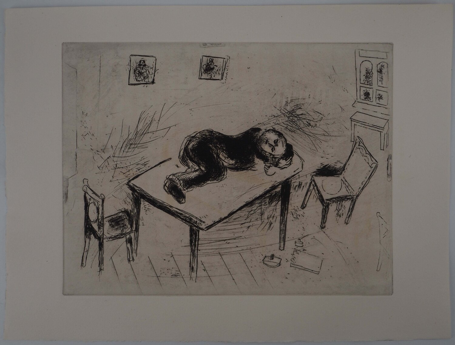 Une sieste spartiate, Gravure originale Marc Chagall Édition à vendre