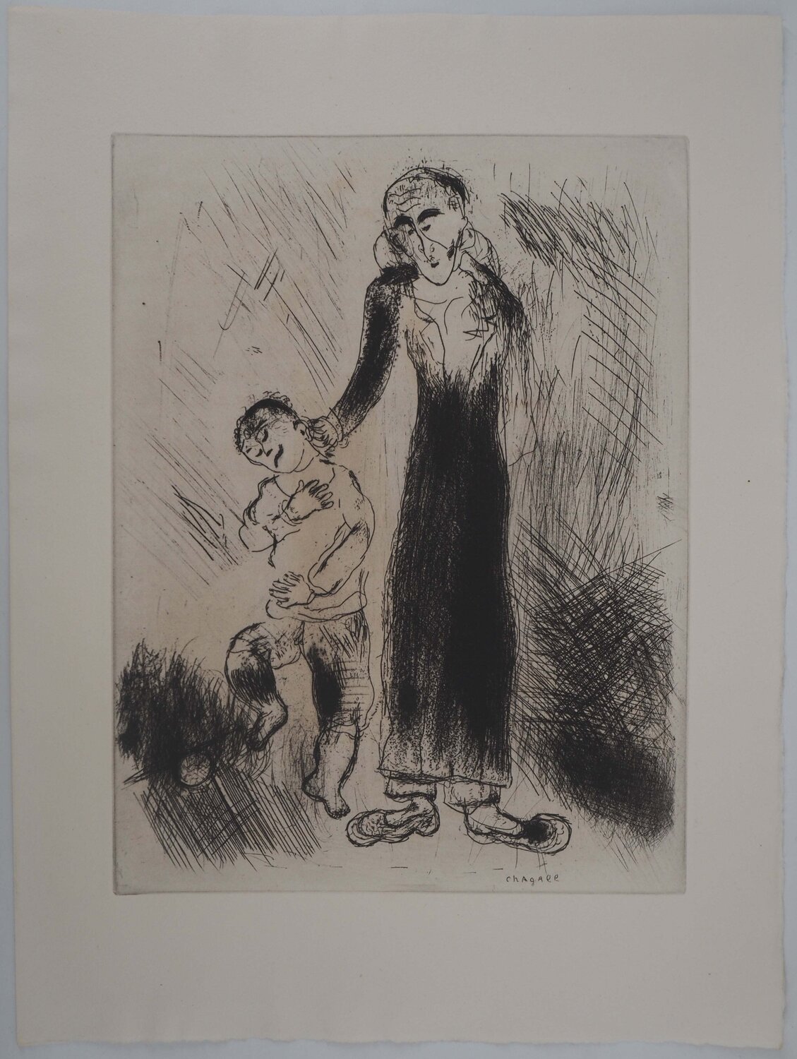Les réprimandes, Gravure originale signée Marc Chagall Afdruk te koop