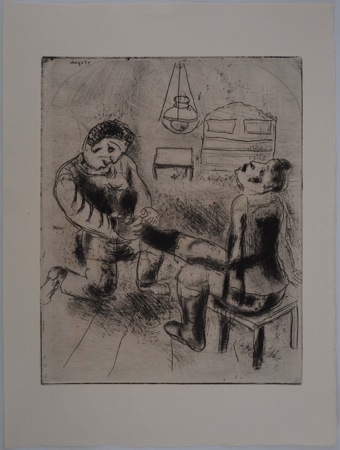 Pétrouchka retire les bottes Marc Chagall Stampa in vendita