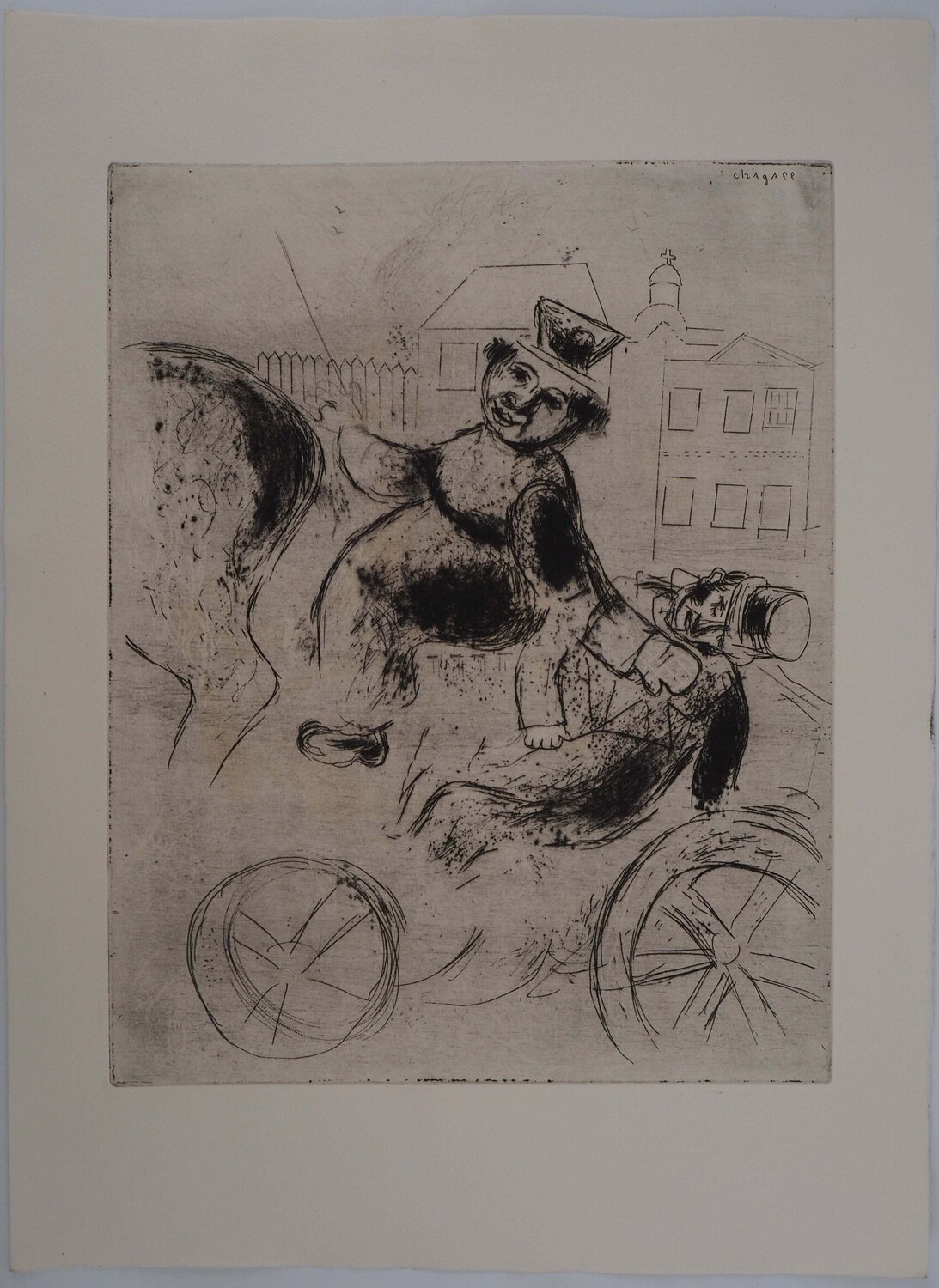 L'ivrogne, Gravure originale signée Marc Chagall Stampa in vendita