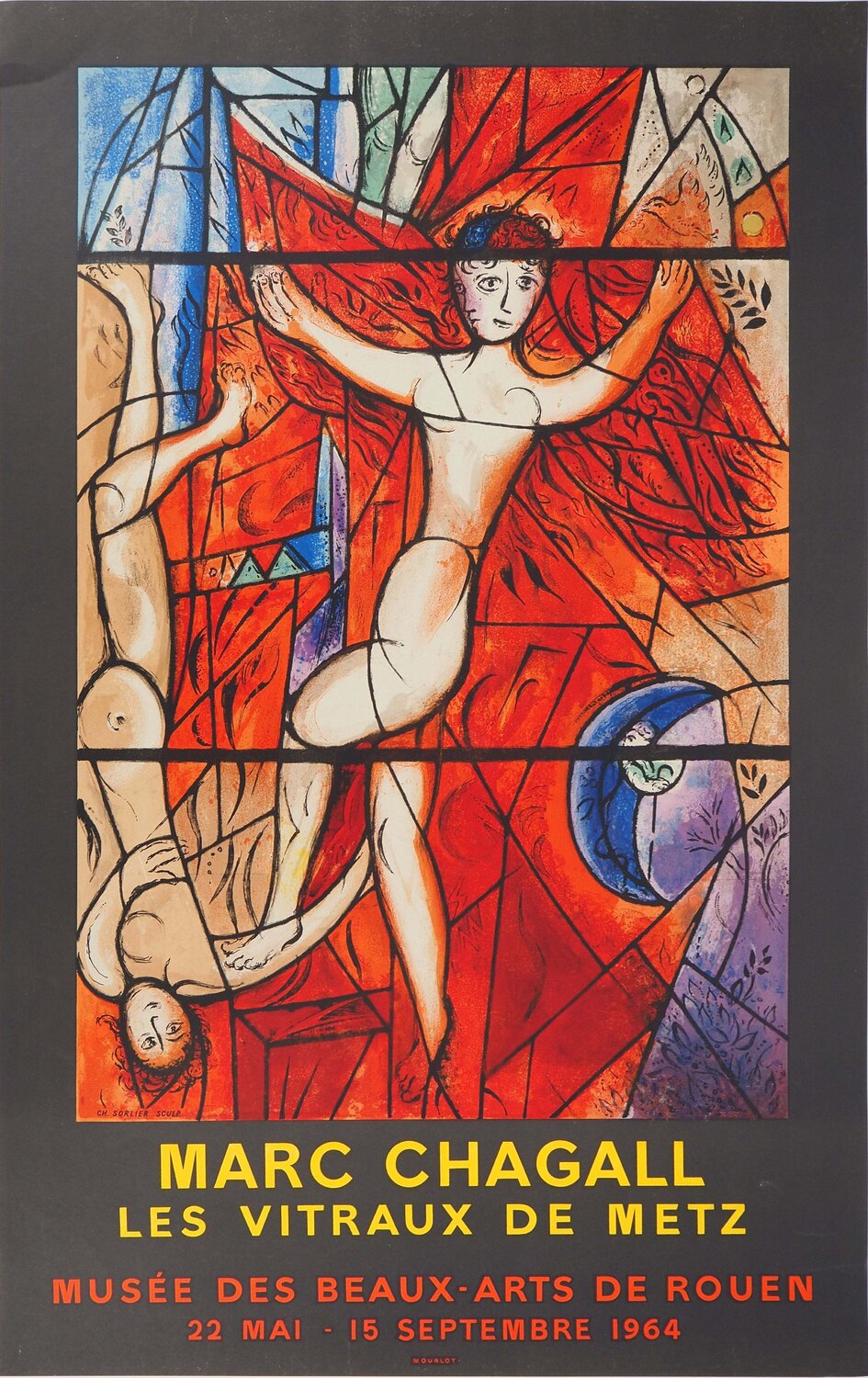 Vitraux de Metz, le songe de Jacob, Affiche en lithographie Marc Chagall Impresión en venta