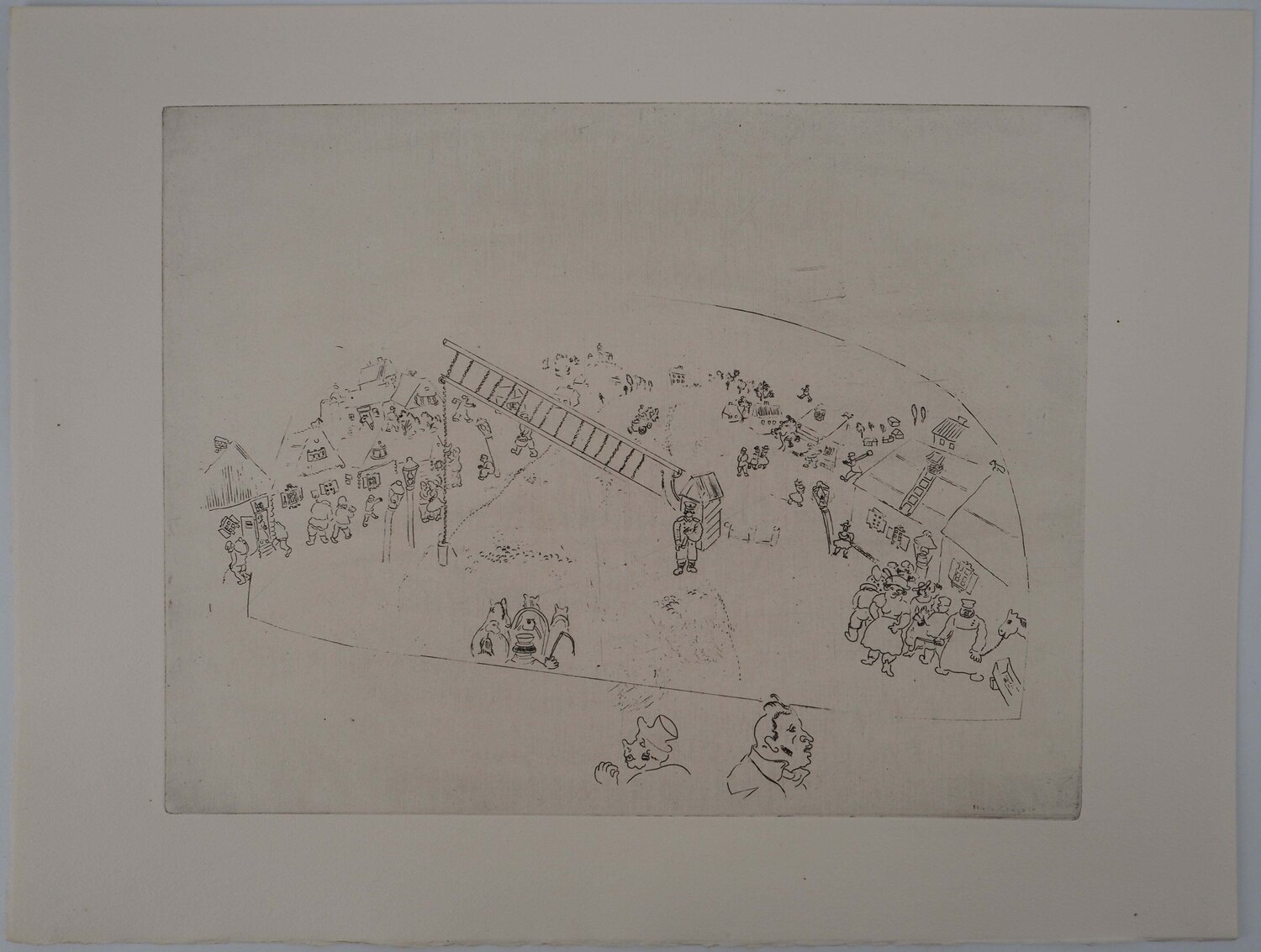 La vie de village, Gravure originale signée Marc Chagall Afdruk te koop