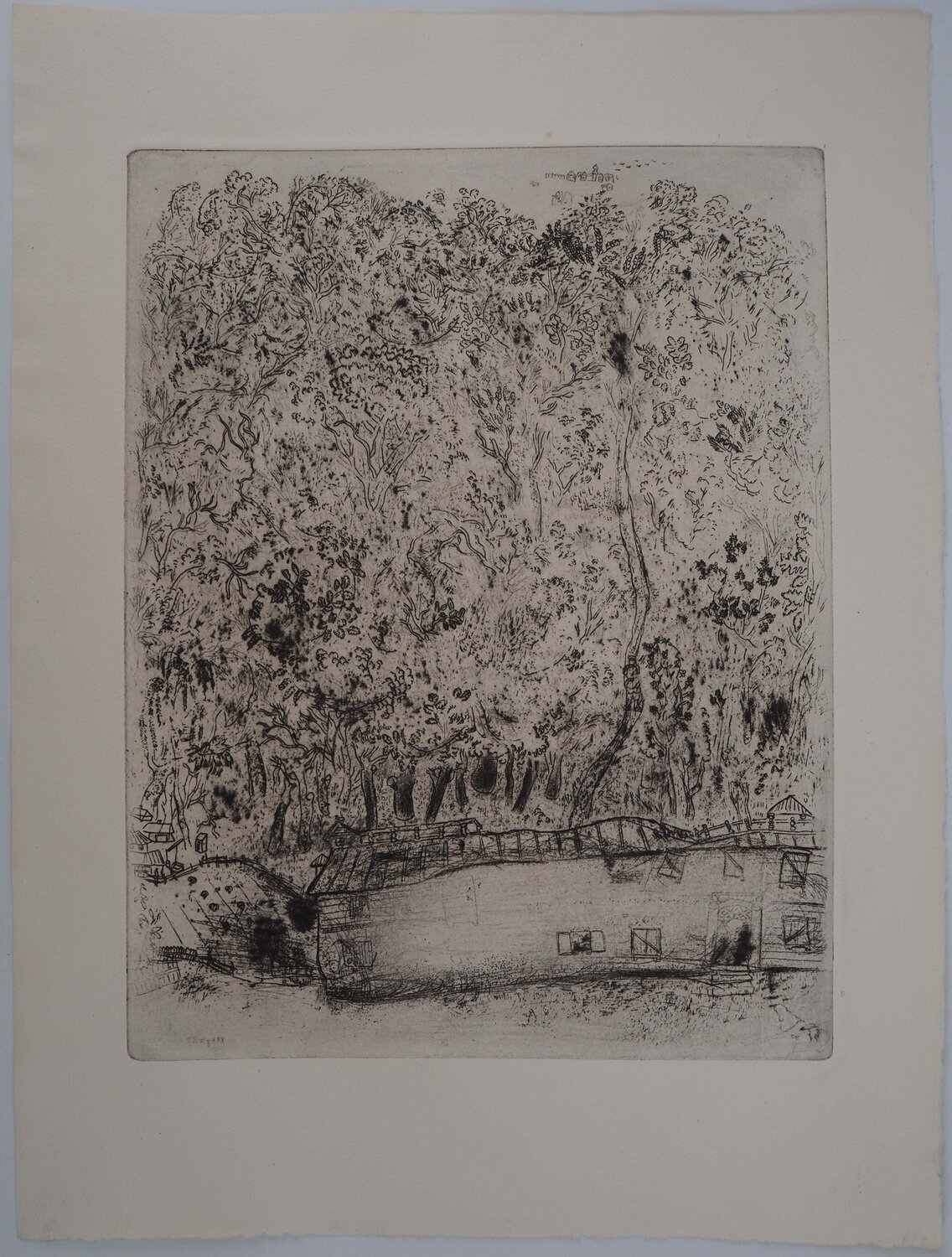 Le parc de Pliouchkine, Gravure originale signée Marc Chagall Stampa in vendita