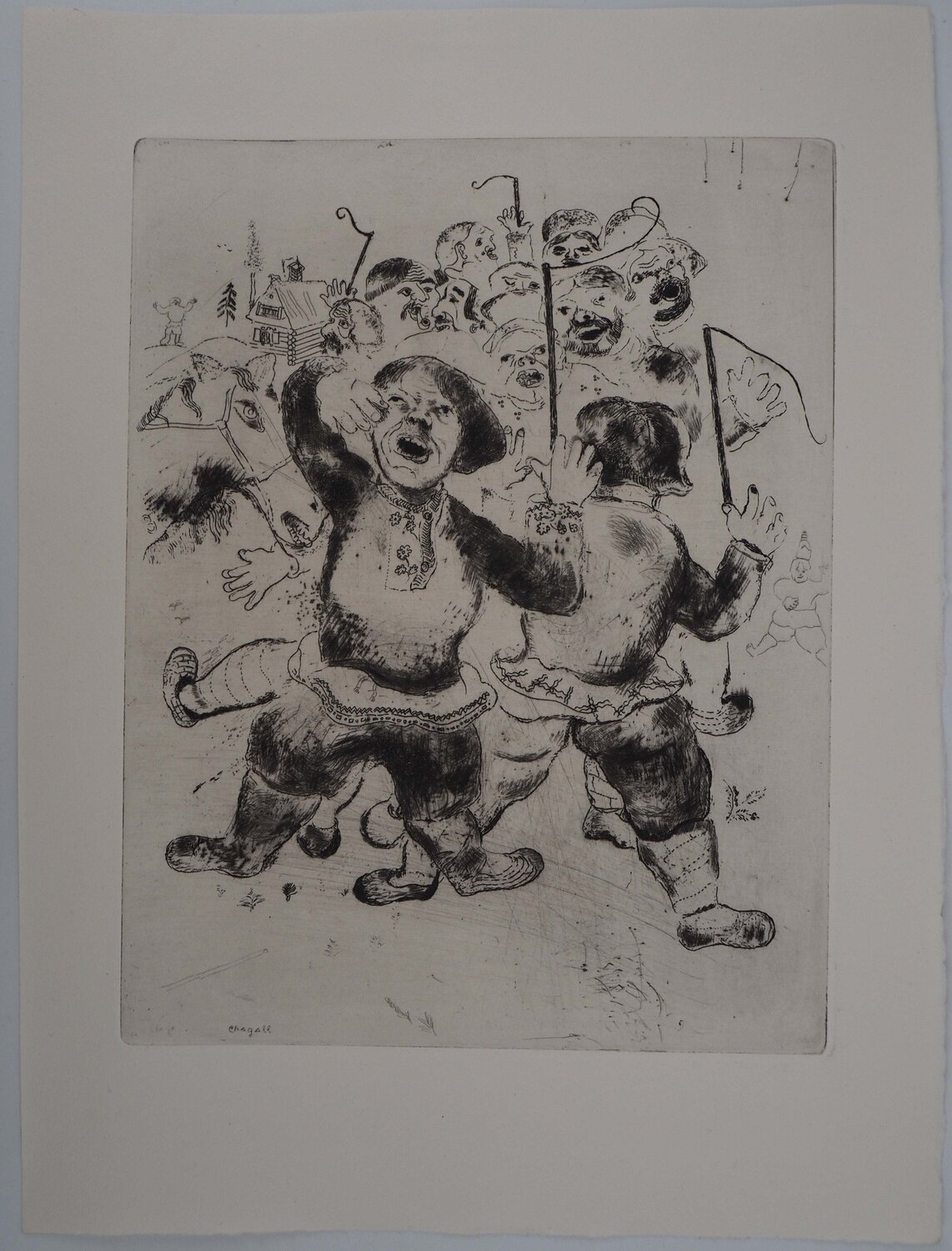 Attroupement de paysans Marc Chagall Print for sale