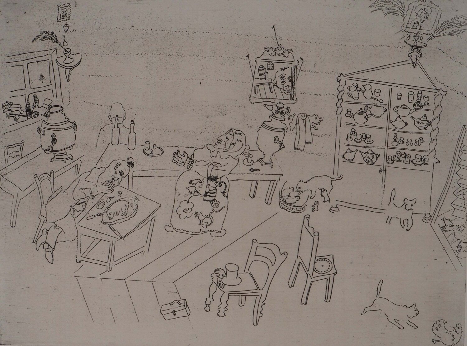 La taverne russe (Repas dans le traktir) Marc Chagall