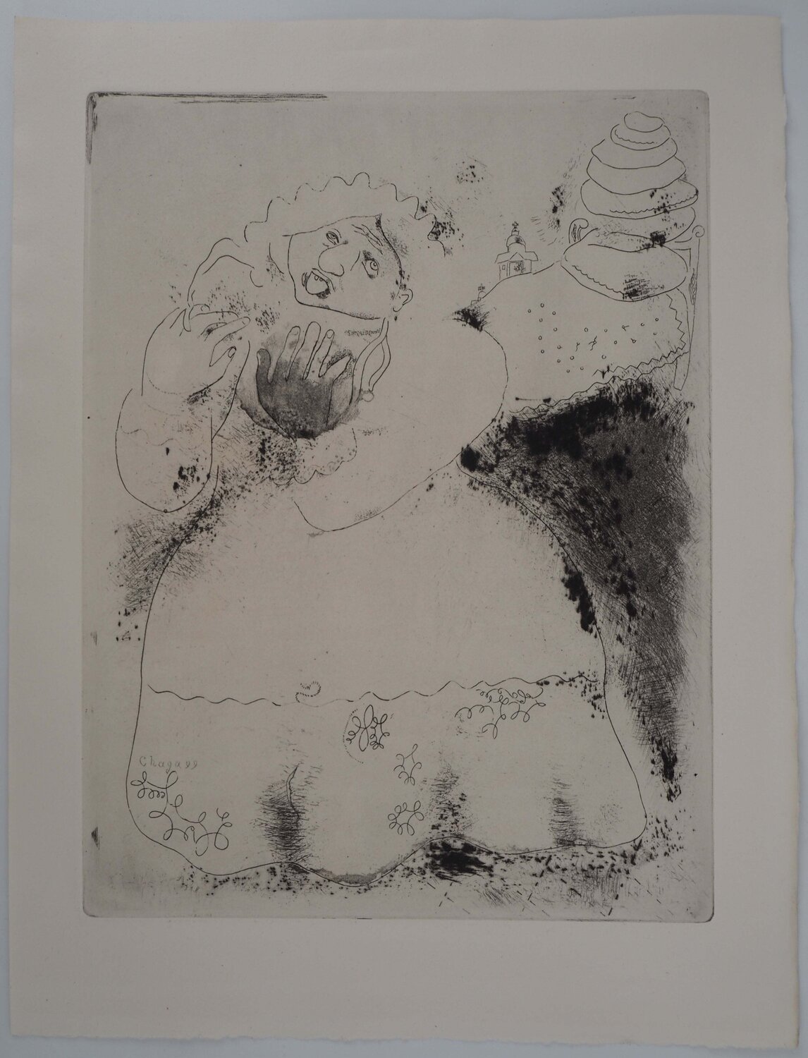 Babouchka, Gravure originale signée Marc Chagall Afdruk te koop