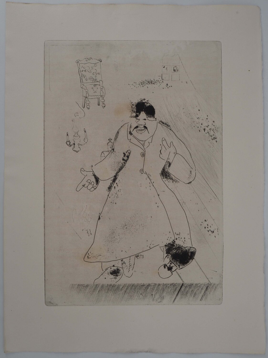 L'hôte, Gravure originale signée Marc Chagall Édition à vendre