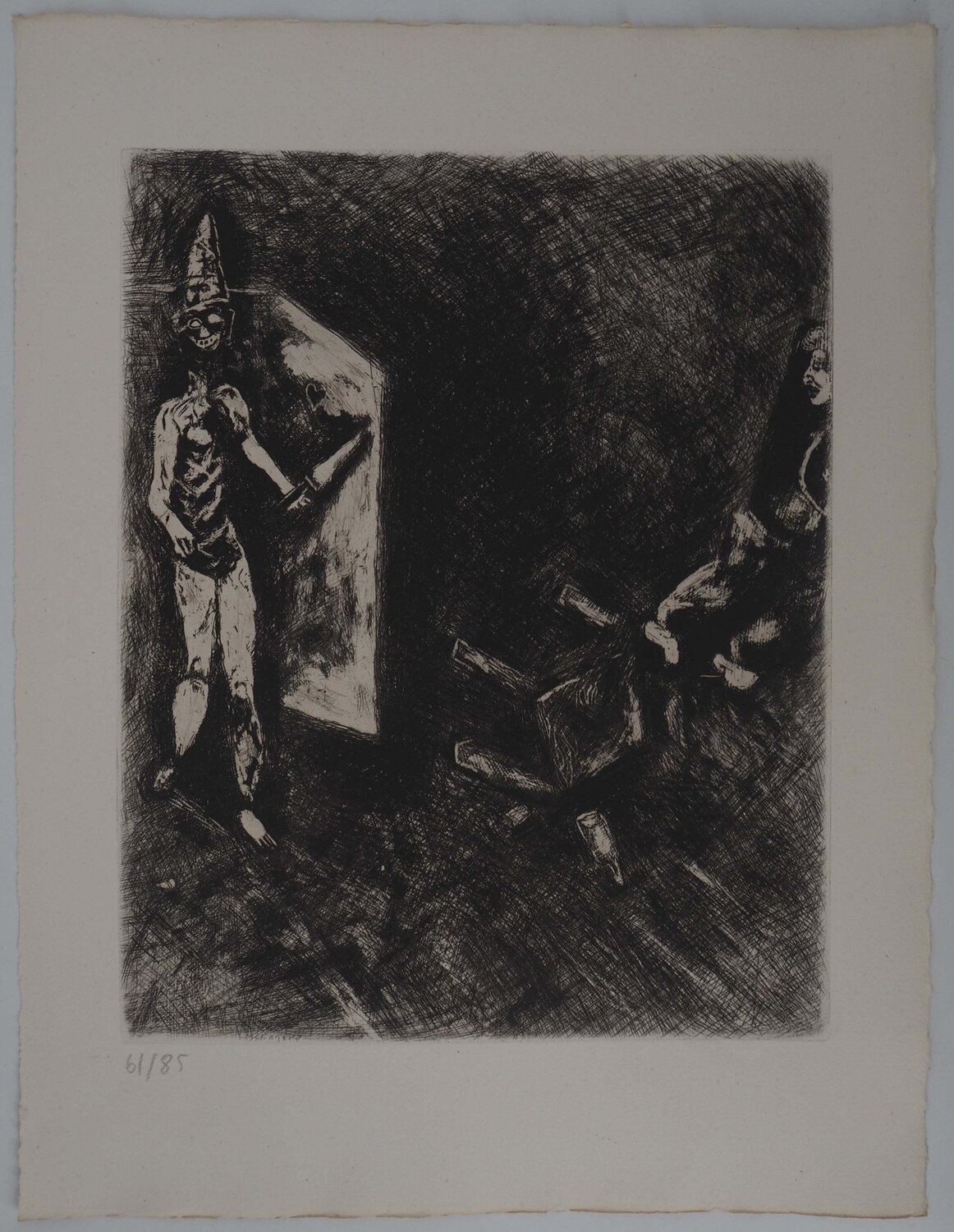 Le clown, Gravure originale signée Marc Chagall Afdruk te koop