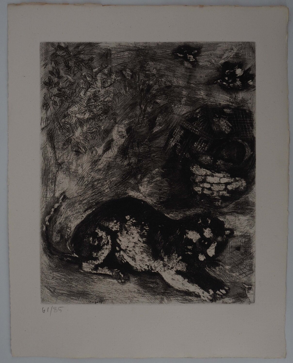 Le chat et les deux moineaux Marc Chagall Édition à vendre