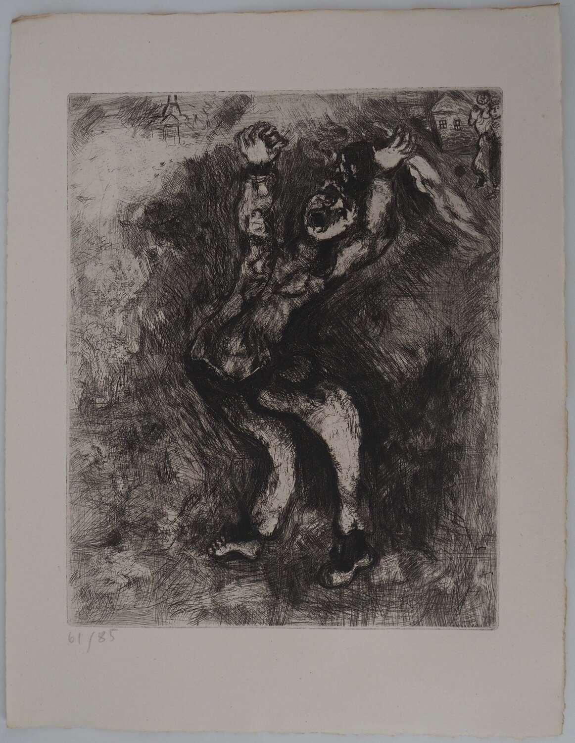 La folie, Gravure originale signée Marc Chagall Impresión en venta