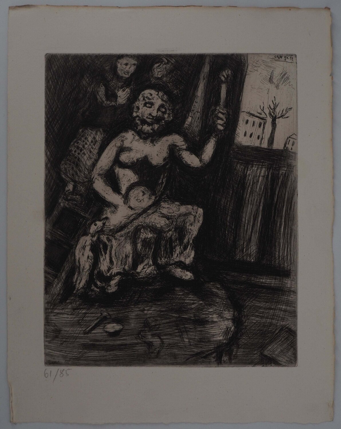 L'atelier du sculpteur, Gravure originale signée Marc Chagall Afdruk te koop