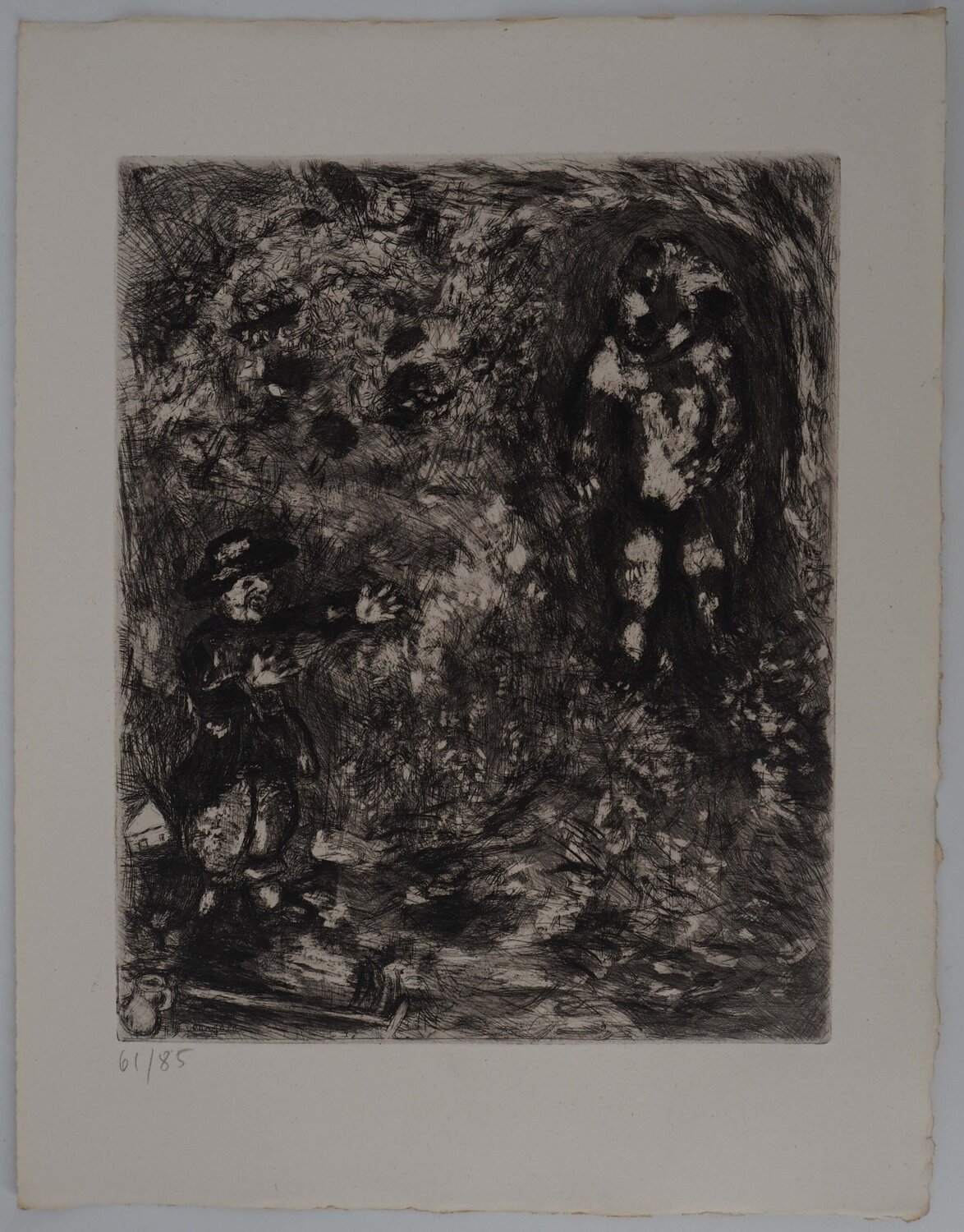 L'ours et le jardinier, Gravure originale signée Marc Chagall Afdruk te koop