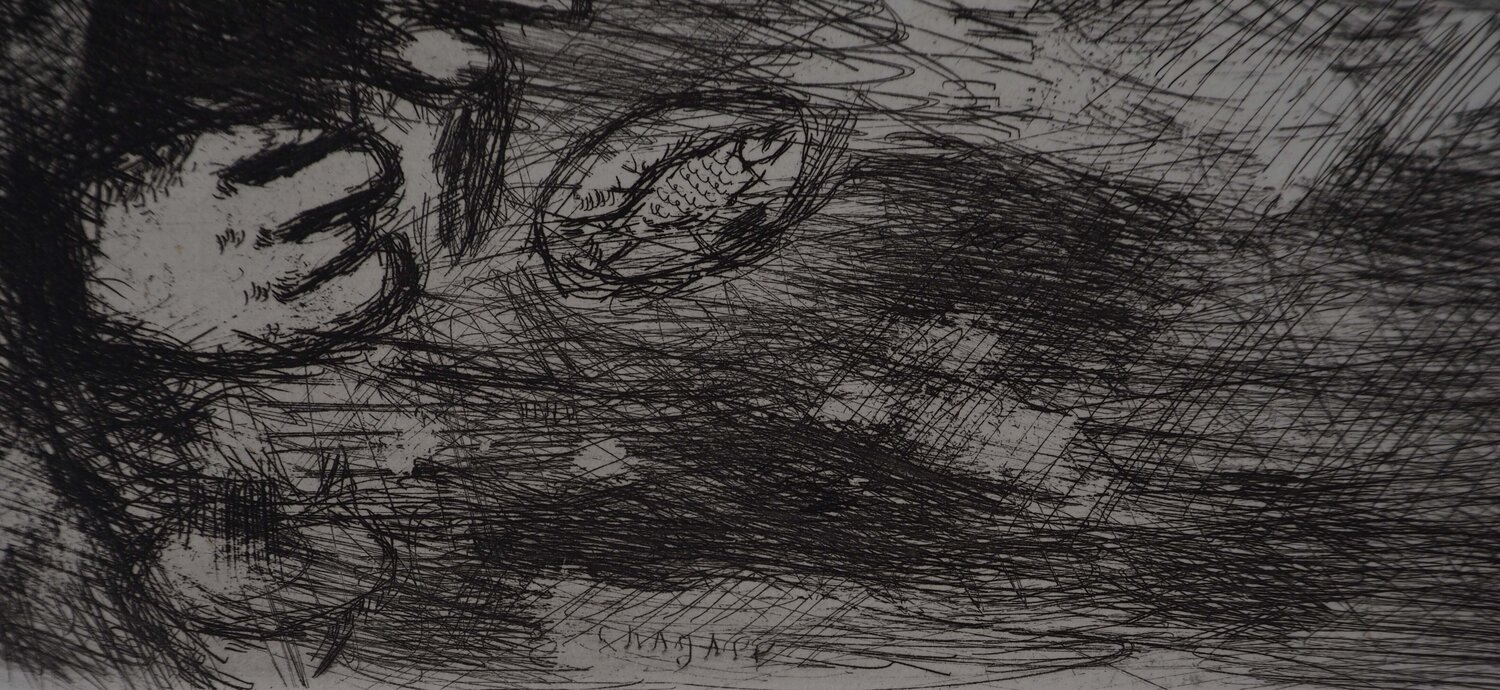 Le dîner (Le rieur et les poissons) Marc Chagall