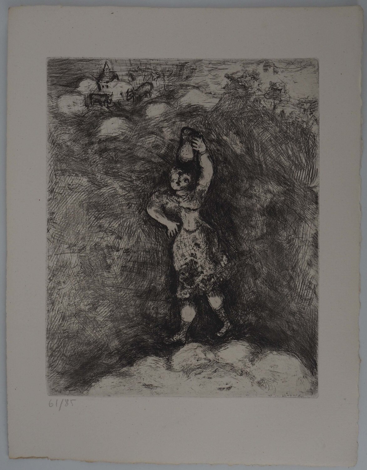 La laitière, Gravure originale signée Marc Chagall Afdruk te koop