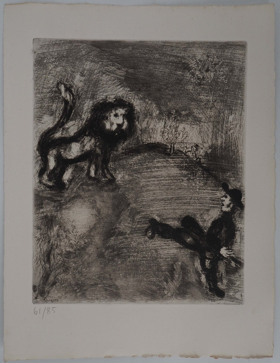 Le lion et le chasseur Marc Chagall Impresión en venta