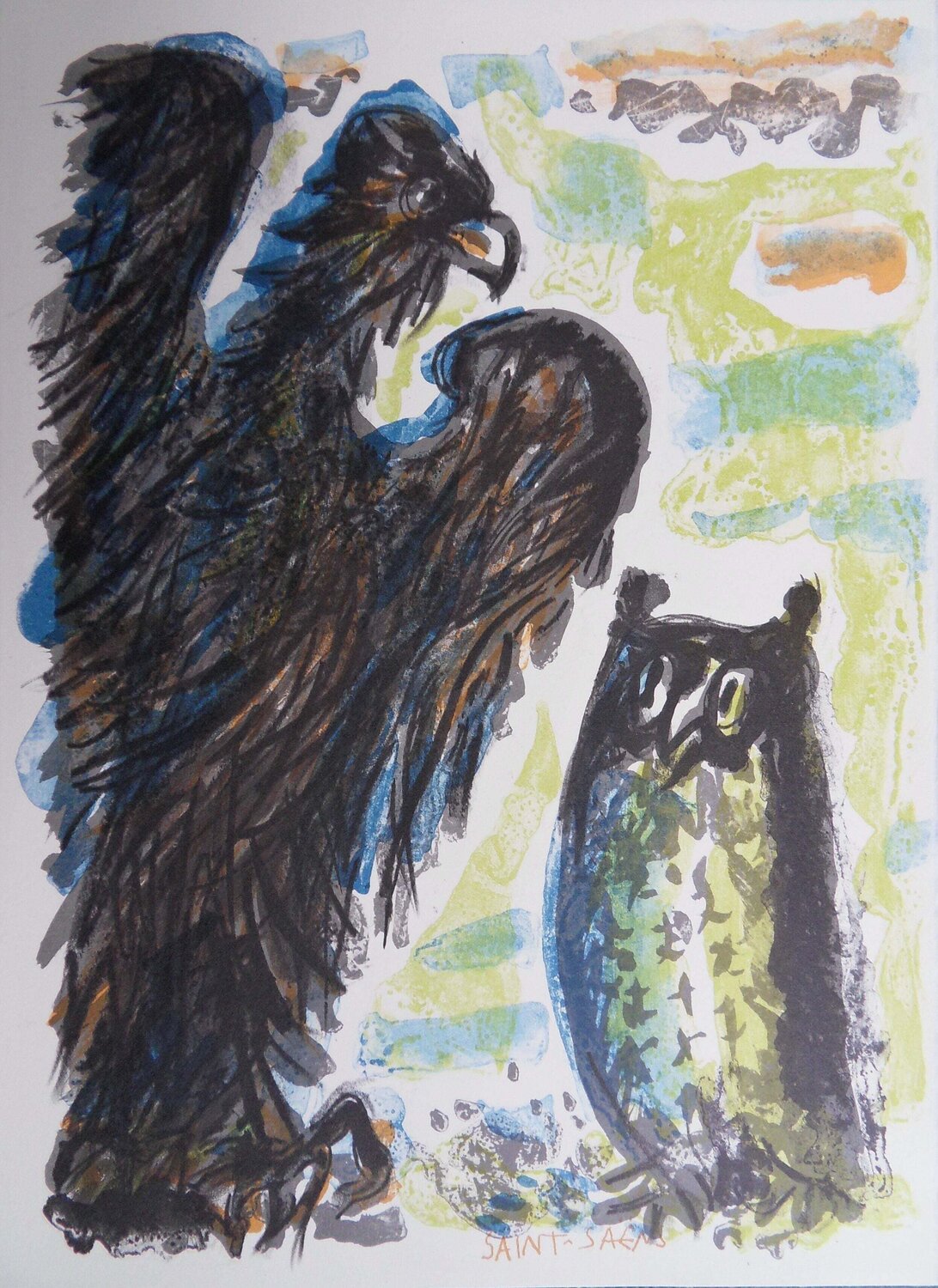 L'aigle et le hibou Marc Chagall Print for sale