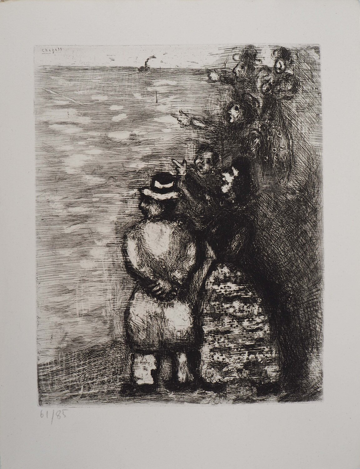 Face à la mer, Gravure originale signée Marc Chagall Impresión en venta