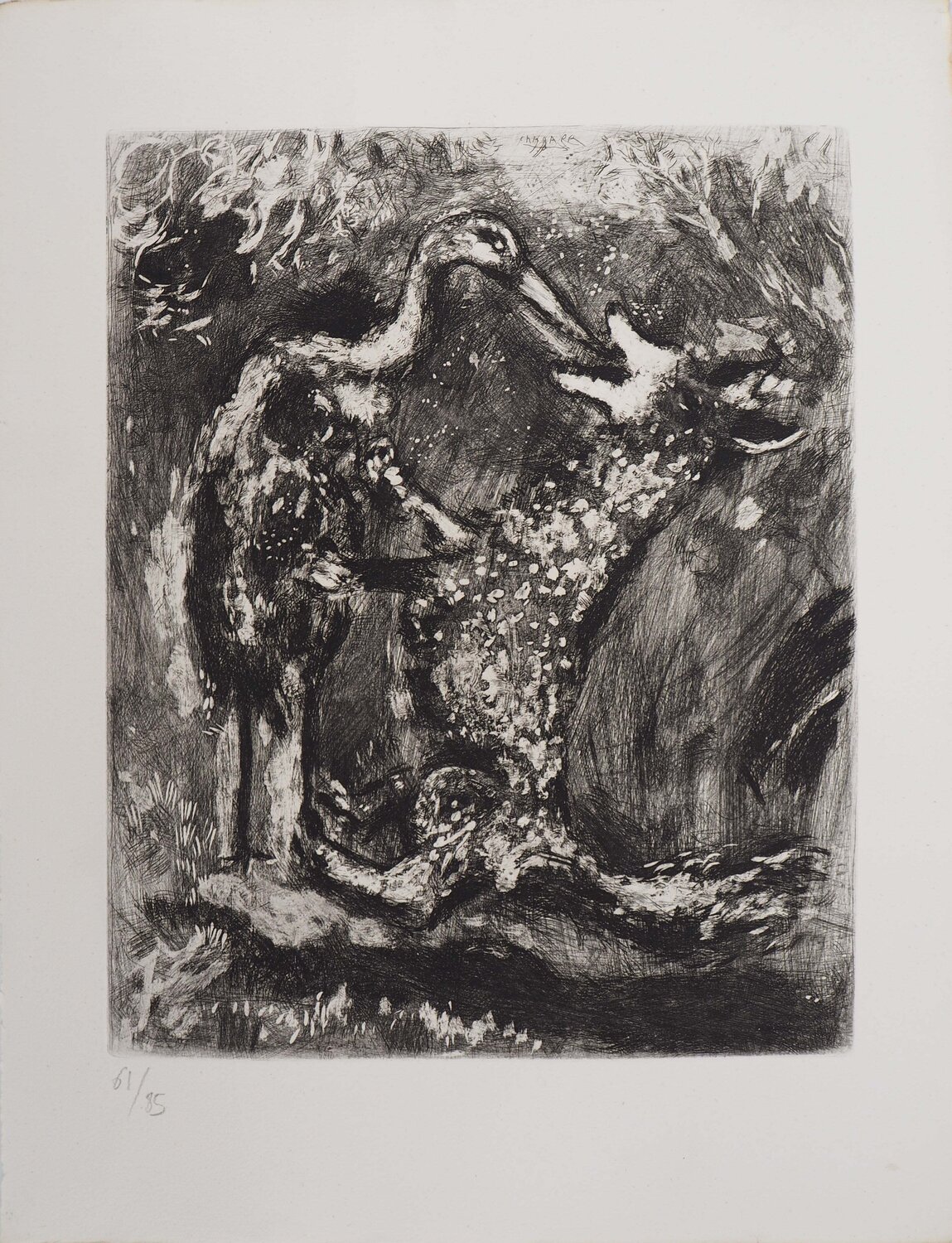 Le loup et la cigogne Marc Chagall Édition à vendre