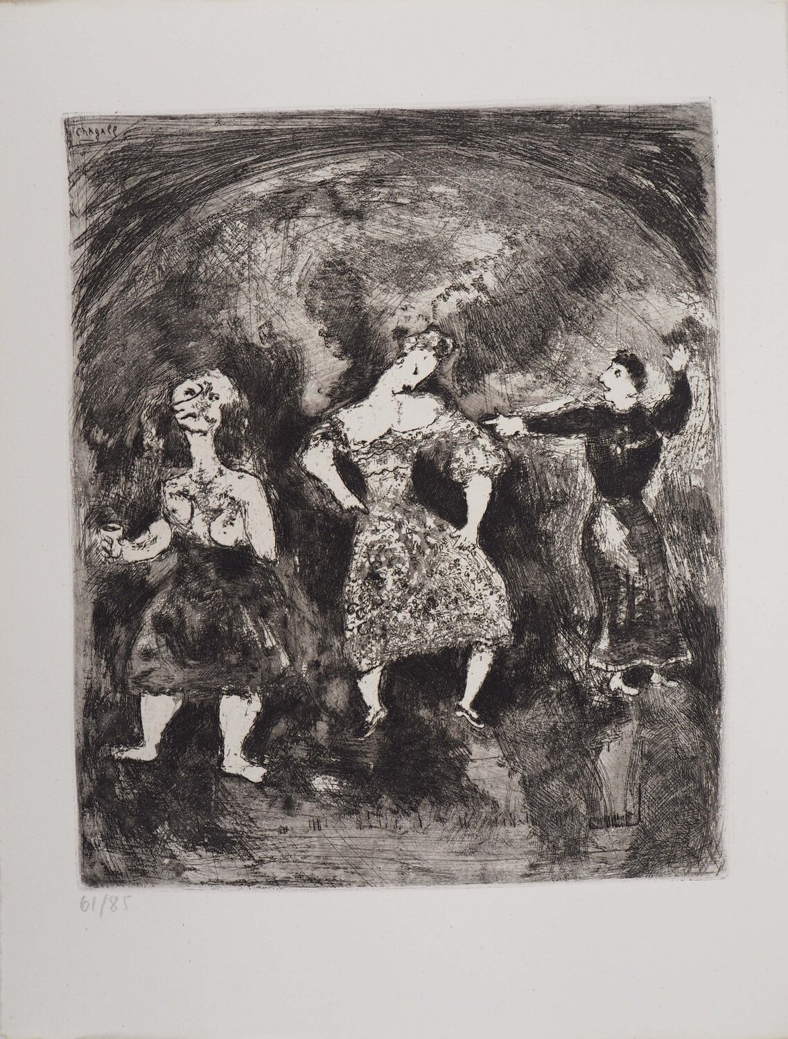 Danseurs, Gravure originale signée Marc Chagall Impresión en venta