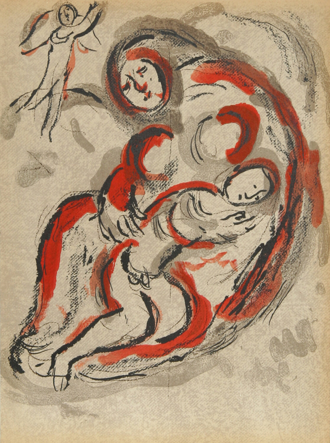 Hagar in the Desert from Drawings for the Bible Marc Chagall Druck zu verkaufen