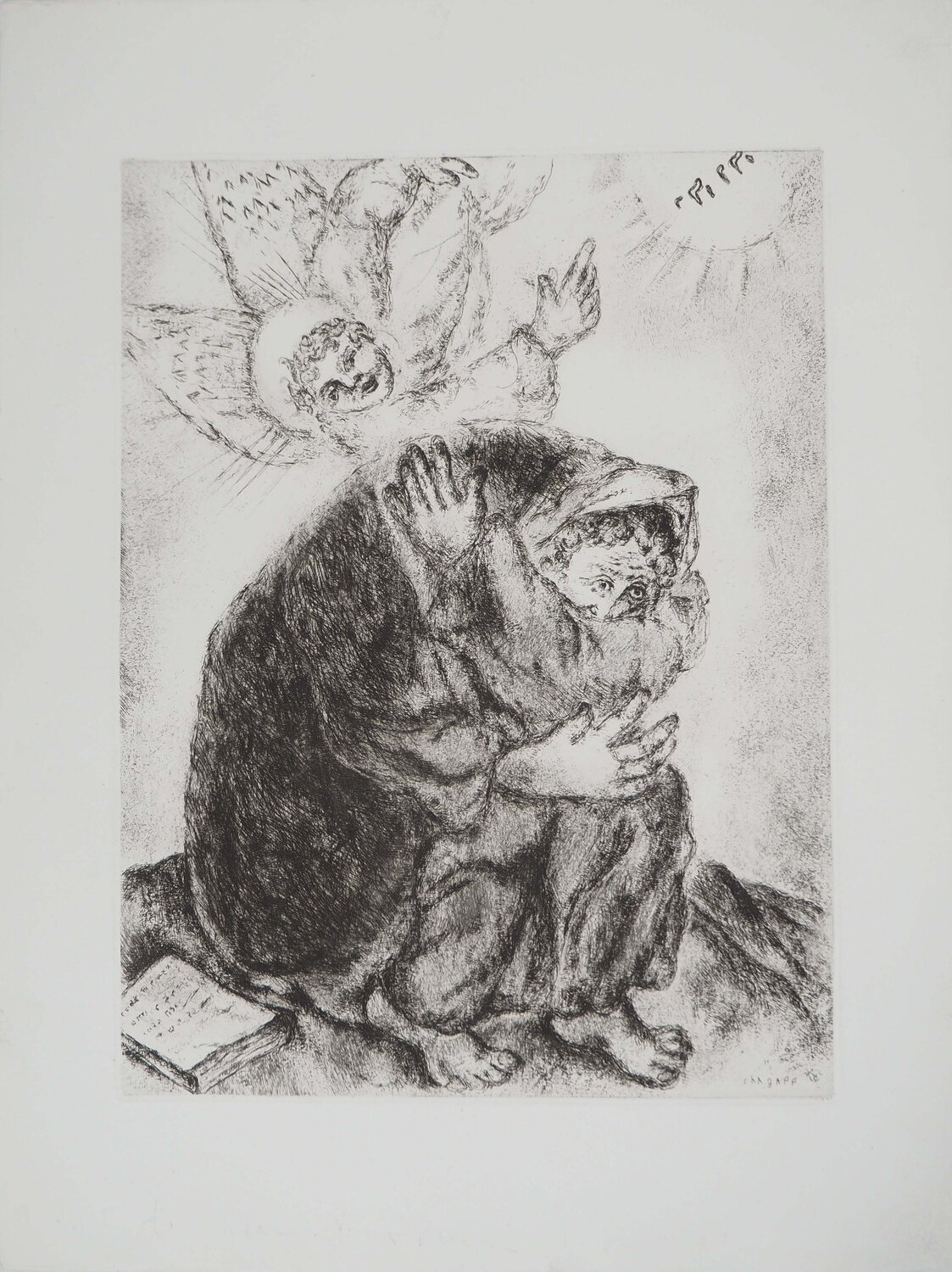 Prière d'Esaïe, Gravure originale signée Marc Chagall Afdruk te koop