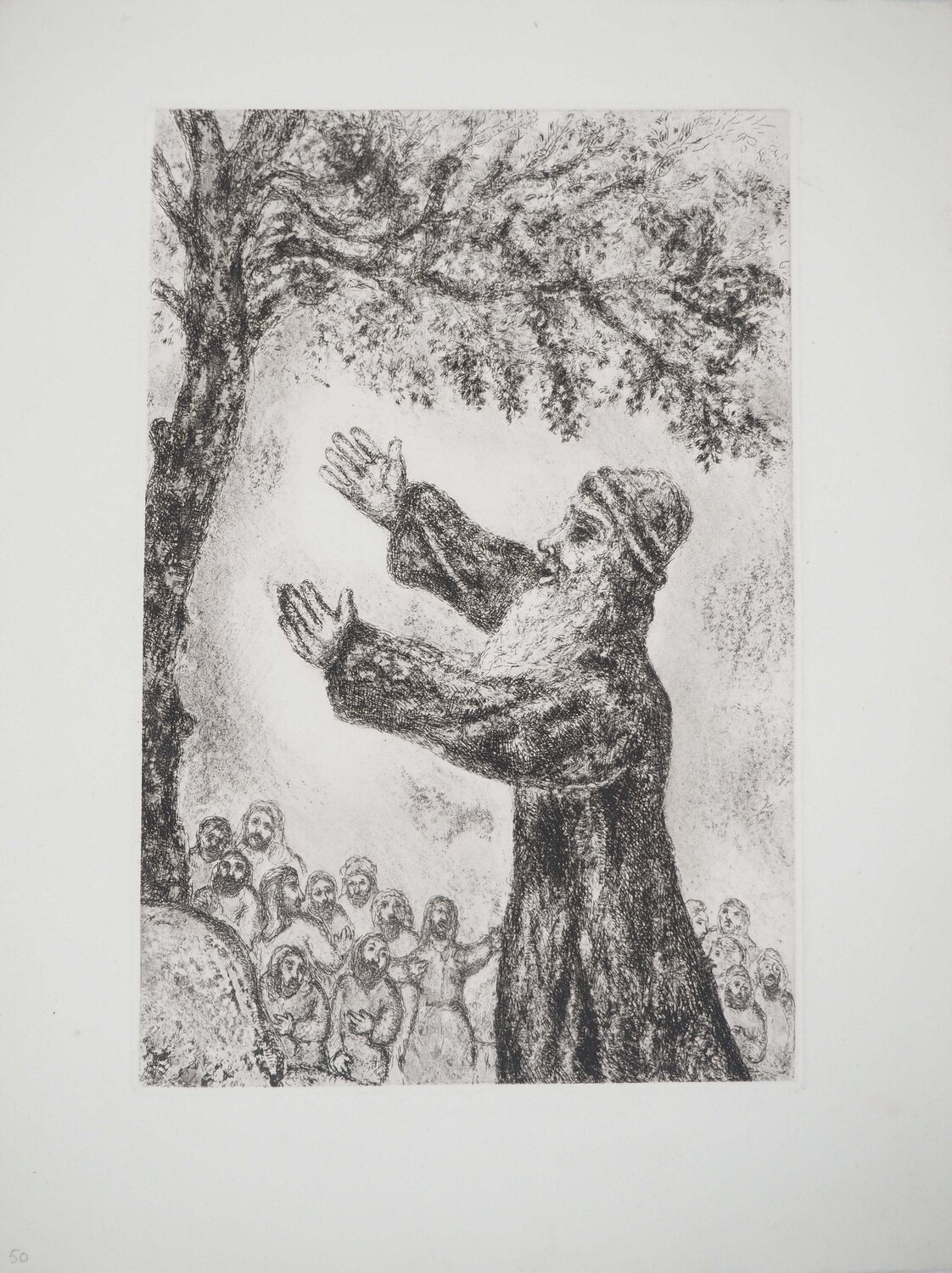 Exhortation de Josué, Gravure originale signée Marc Chagall Druck zu verkaufen