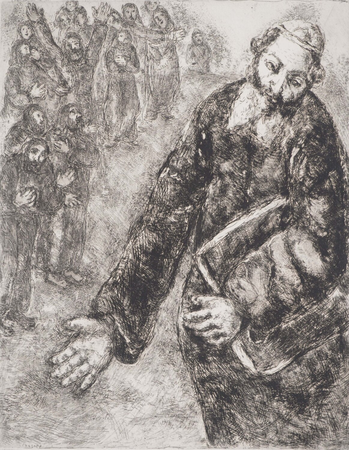 Josué lit les paroles de la loi, c Marc Chagall