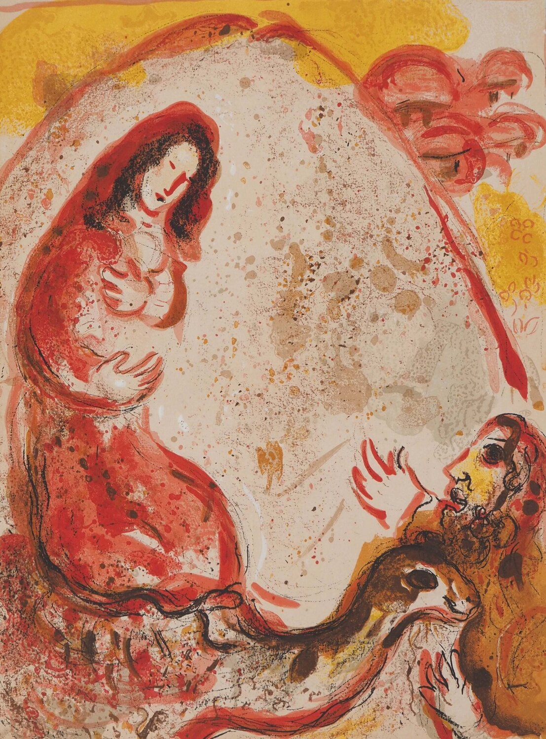 La Bible, Rachel et le trésor, Lithographie originale Marc Chagall Édition à vendre