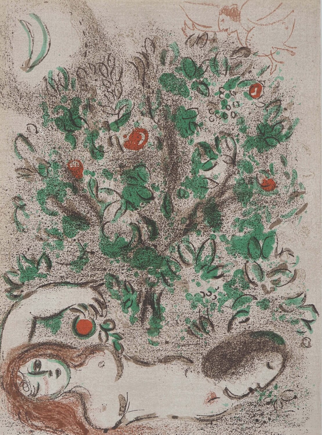 La Bible, Le Paradis Terrestre, Lithographie originale Marc Chagall Impresión en venta