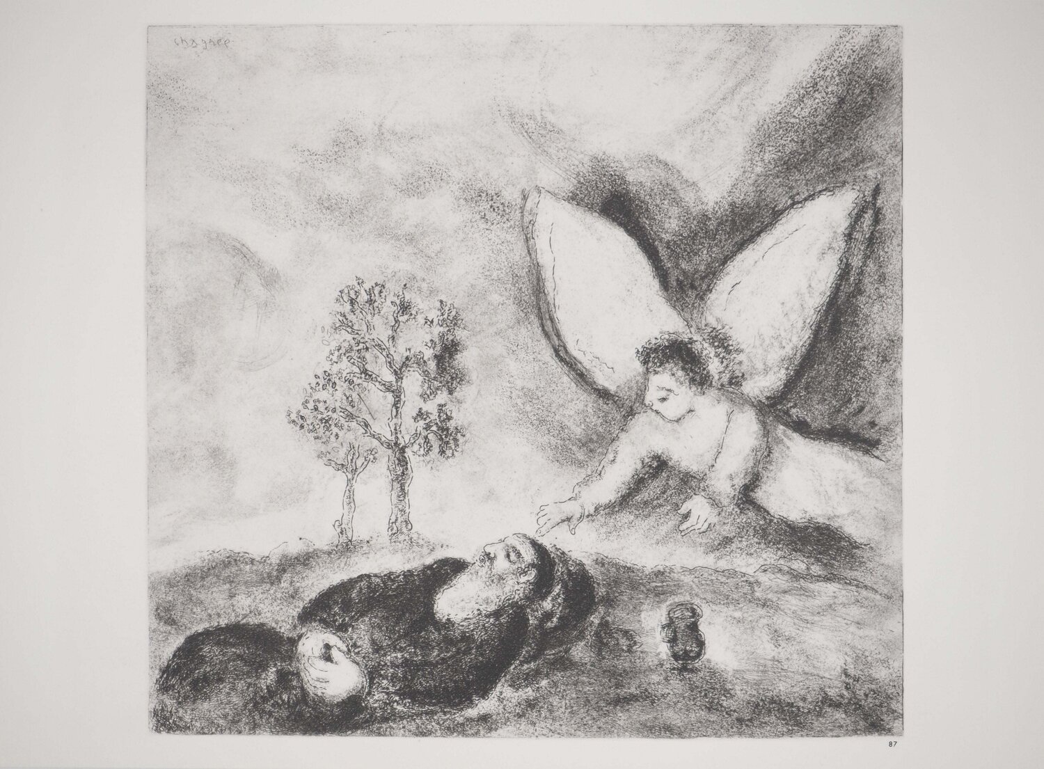 Elie réconforté par un ange Marc Chagall Impresión en venta