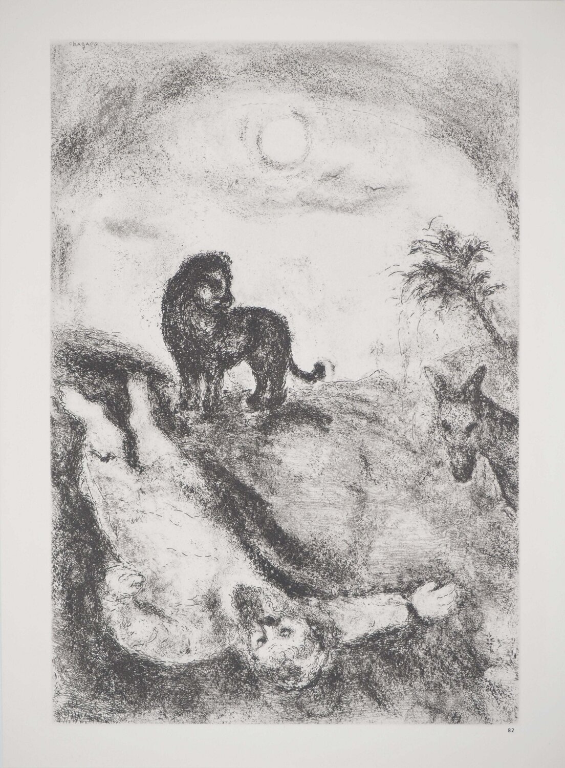 Prophète rebelle tué par un lion Marc Chagall Impresión en venta