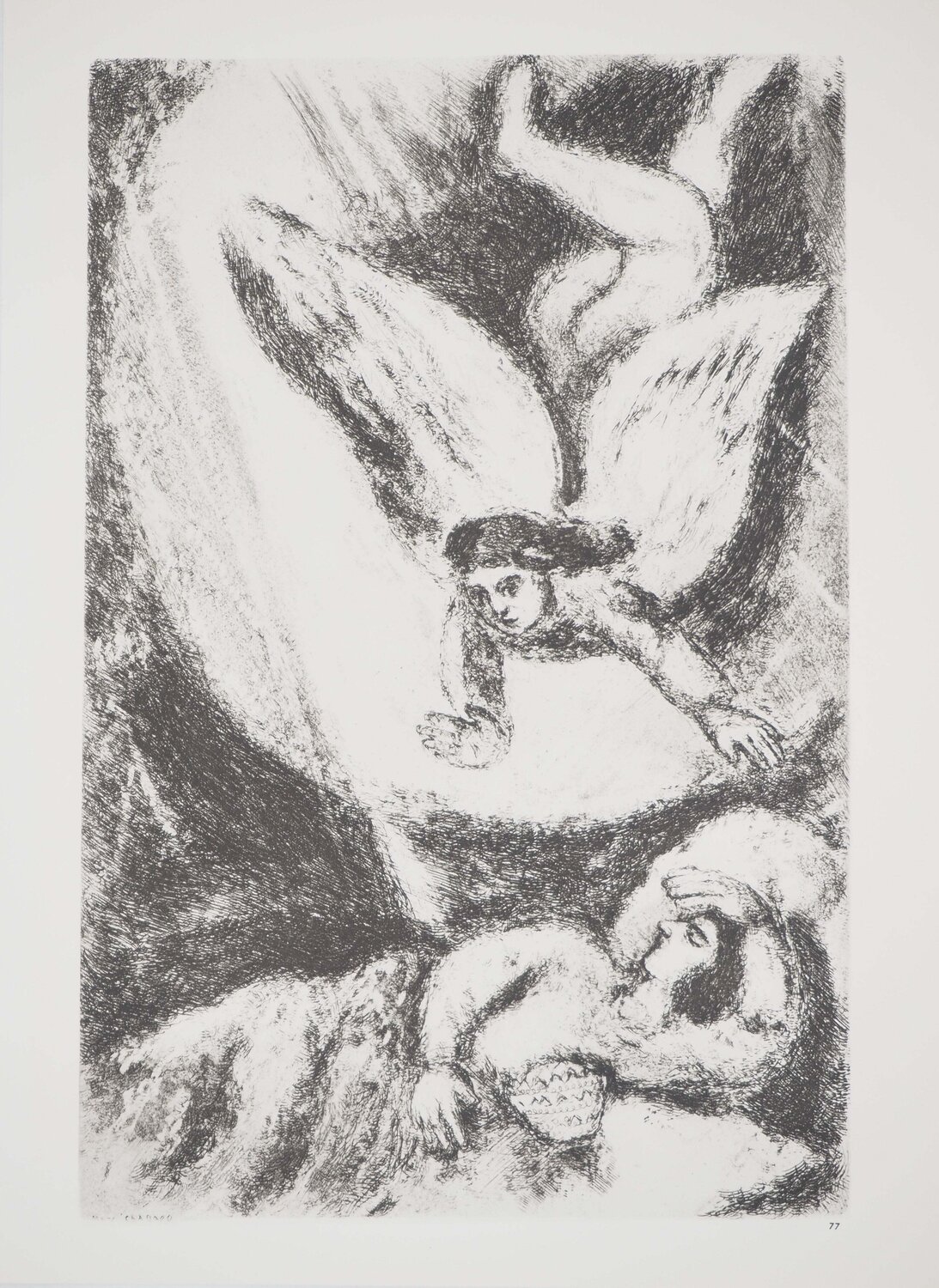 Dieu apparaît en songe à Salomon Marc Chagall Druck zu verkaufen
