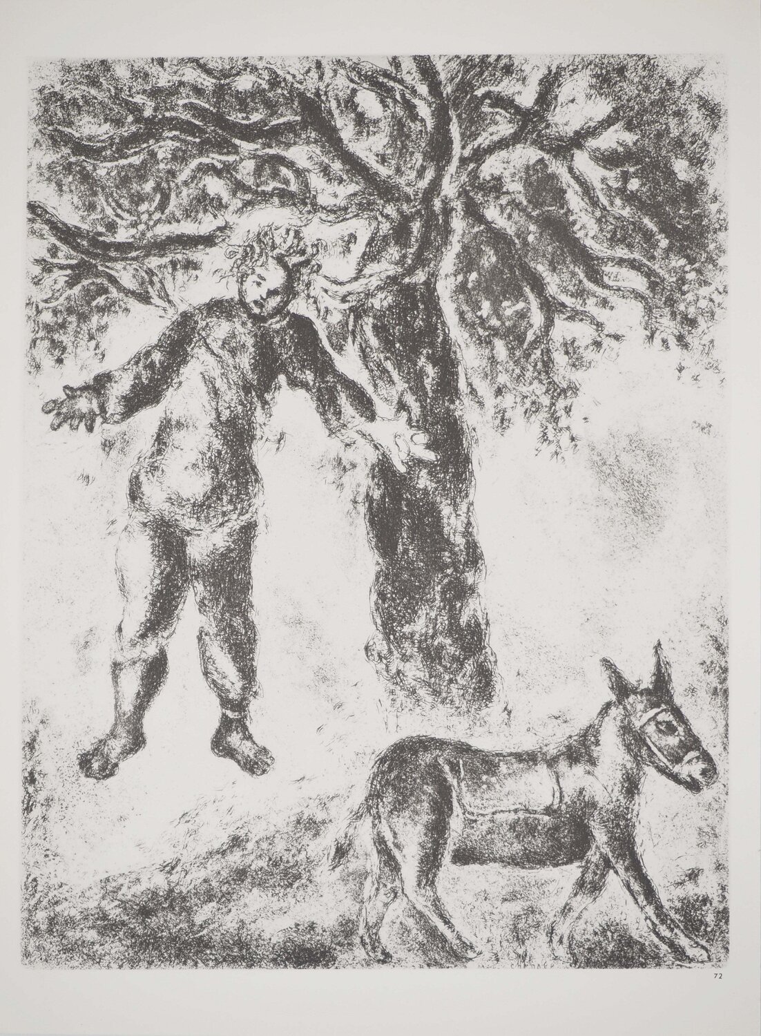 Absalon retenu par les cheveux Marc Chagall Afdruk te koop