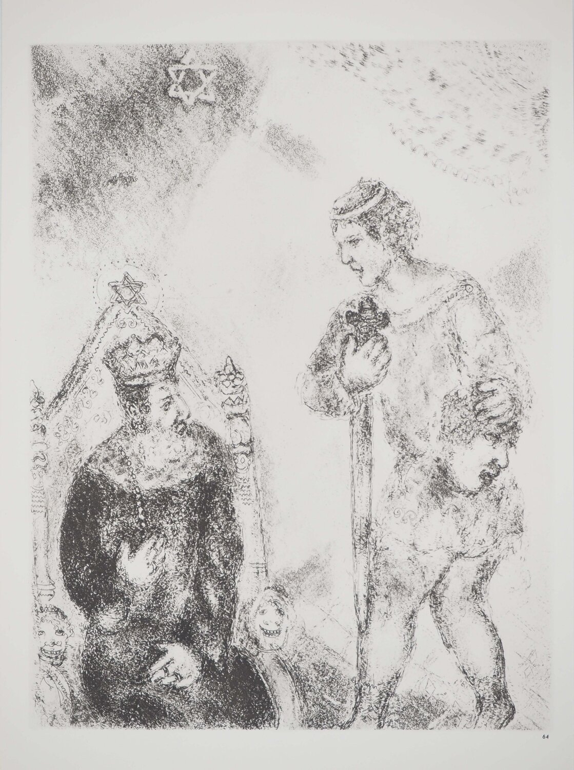 David présentant la tête de Goliath Marc Chagall Afdruk te koop